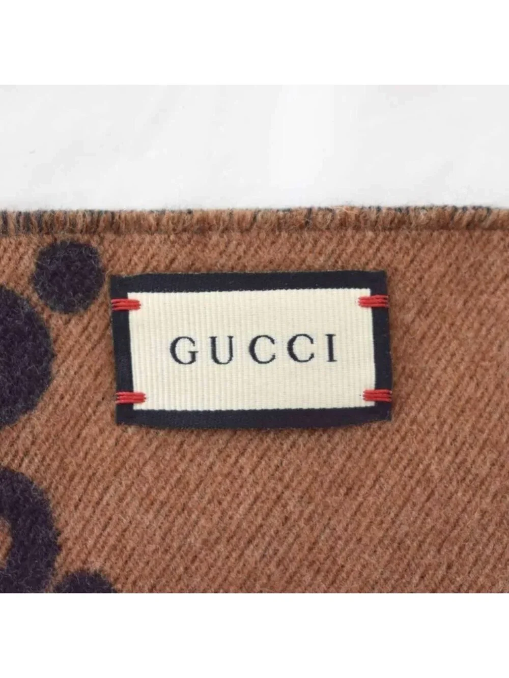 Gucci Bee & Star GG Jacquard Scarf Shawl Black Brown
